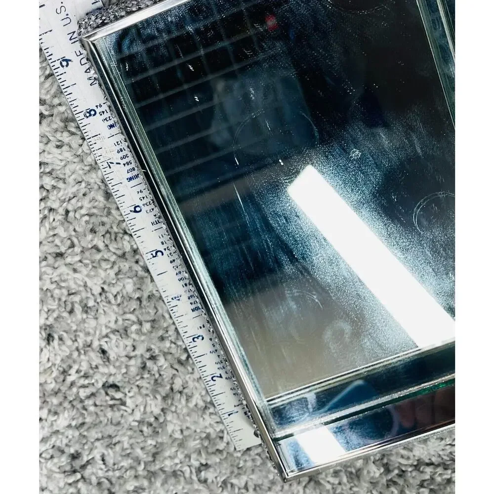 Mirror Jewelry Rectangle Box Organizer Trinket Room Decor